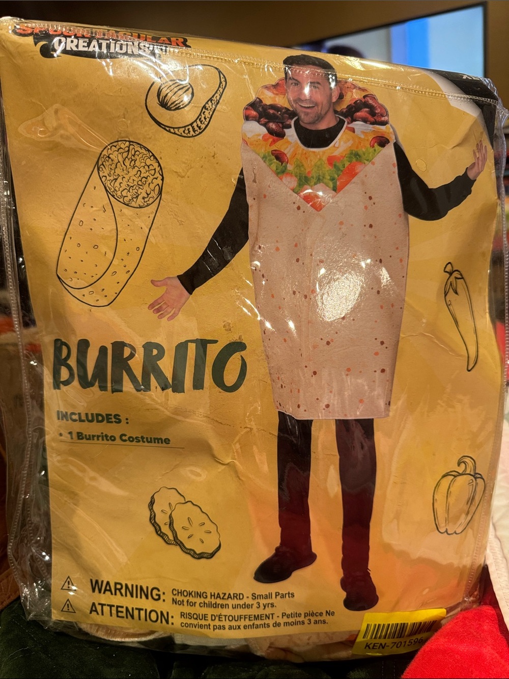 Spooktacular Creations Men Burrito Costume Adult, Fun Food Outfit  Men’s XL